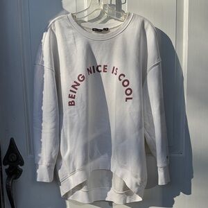 ABERCROMBIE & FITCH A&F BEING NICE IS COOL SWEATSHIRT CREAM COLOR RARE S/M